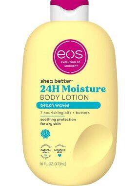 eos Shea Better Body Lotion Beach Waves, 24-Hour Moisture Skin Care,